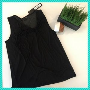 Badgley Mischka sheer knotted top